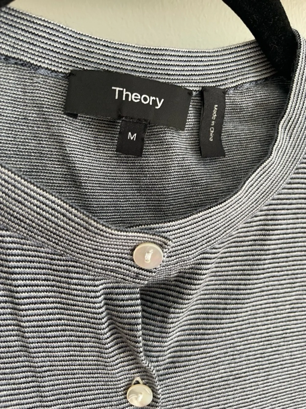 Theory Sleeveless Striped Button-Front Top - Picture 2 of 6